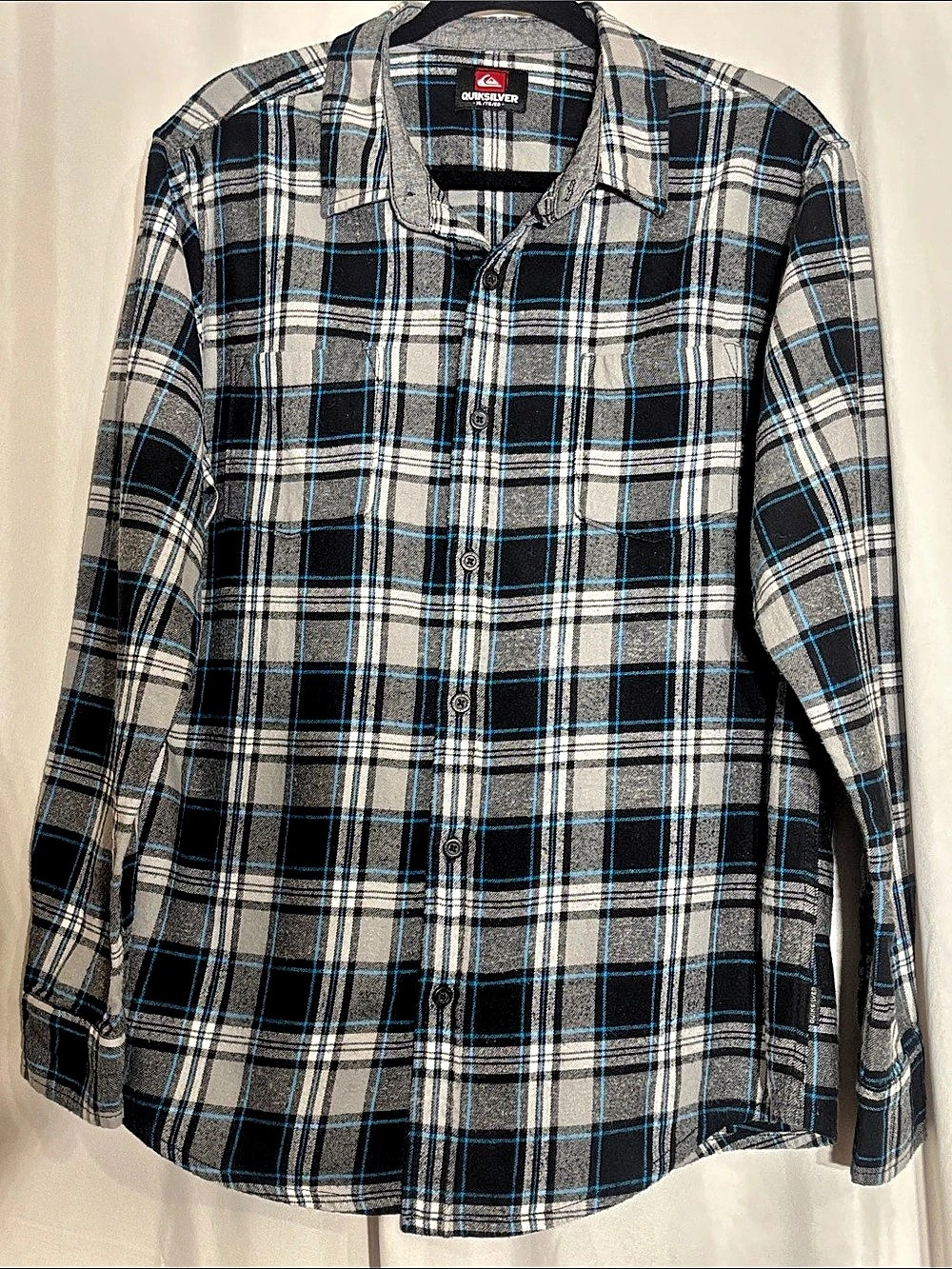 Quiksilver Men's Plaid Button Down Shirt XL
